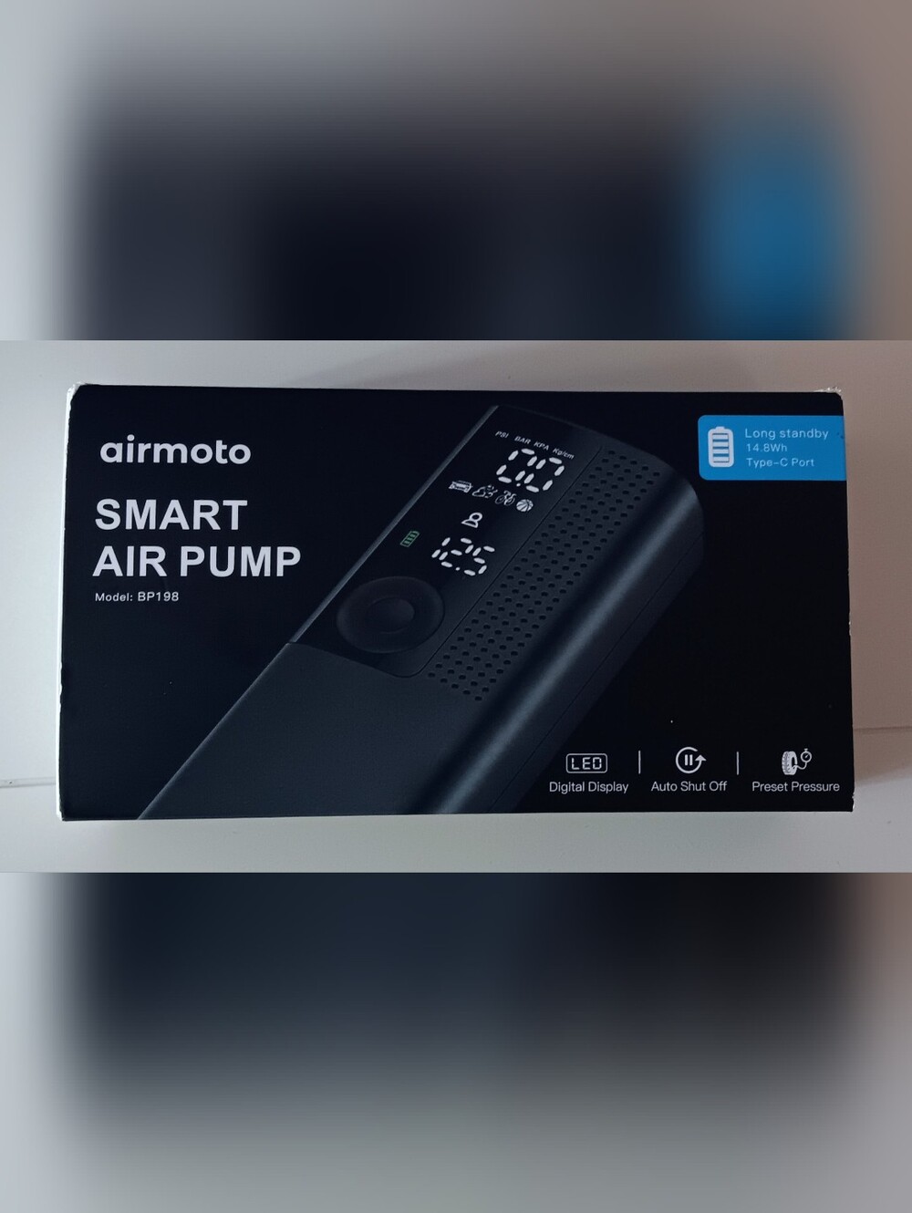 AIRMOTO Smart Air Pump Model BP198 Rechargeable  Micro Compressor NEW